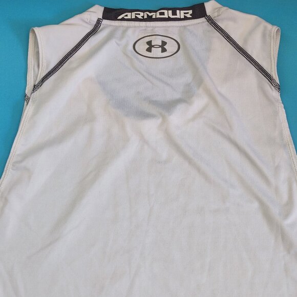 Under Armour HeatGear sleeveless compression shirt white men's size XL - Picture 4 of 7